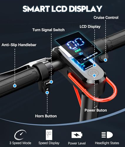 Electric Scooter, 350W/500W, 8.5" Tires, 21 Miles Range, 16/19Mph, Folding E-Scooter with Dual Braking, APP Control I9173