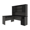 71W L-Shaped Desk with Hutch V605