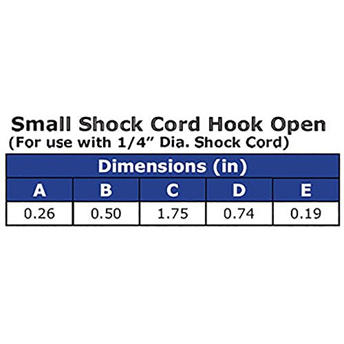 Small Shock/Bungee Cord Hook Open (4 Pack) X588