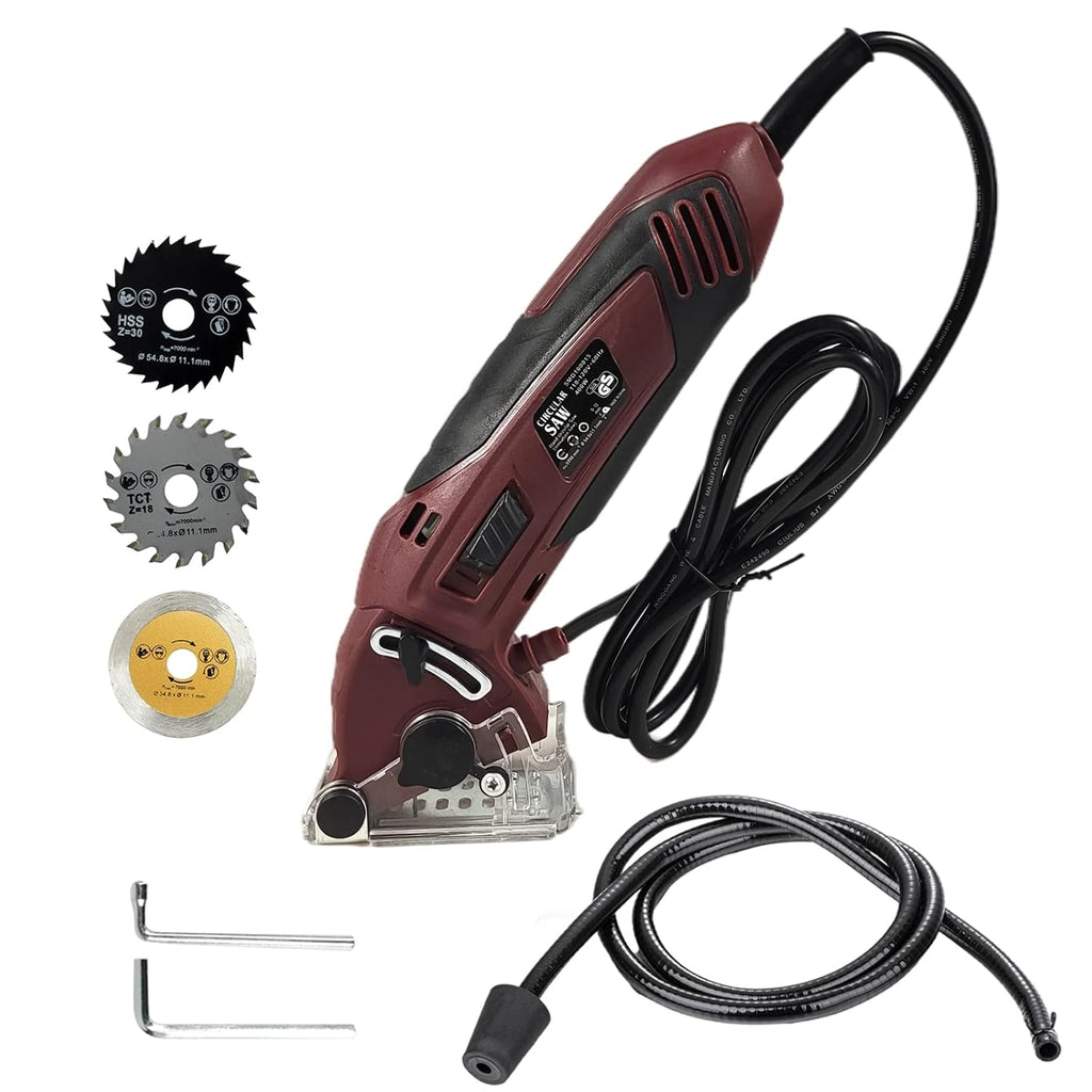 400W Compact Circular Saw Set with 3 Carbide Tipped Blade, Tool Box, Gloves O175311
