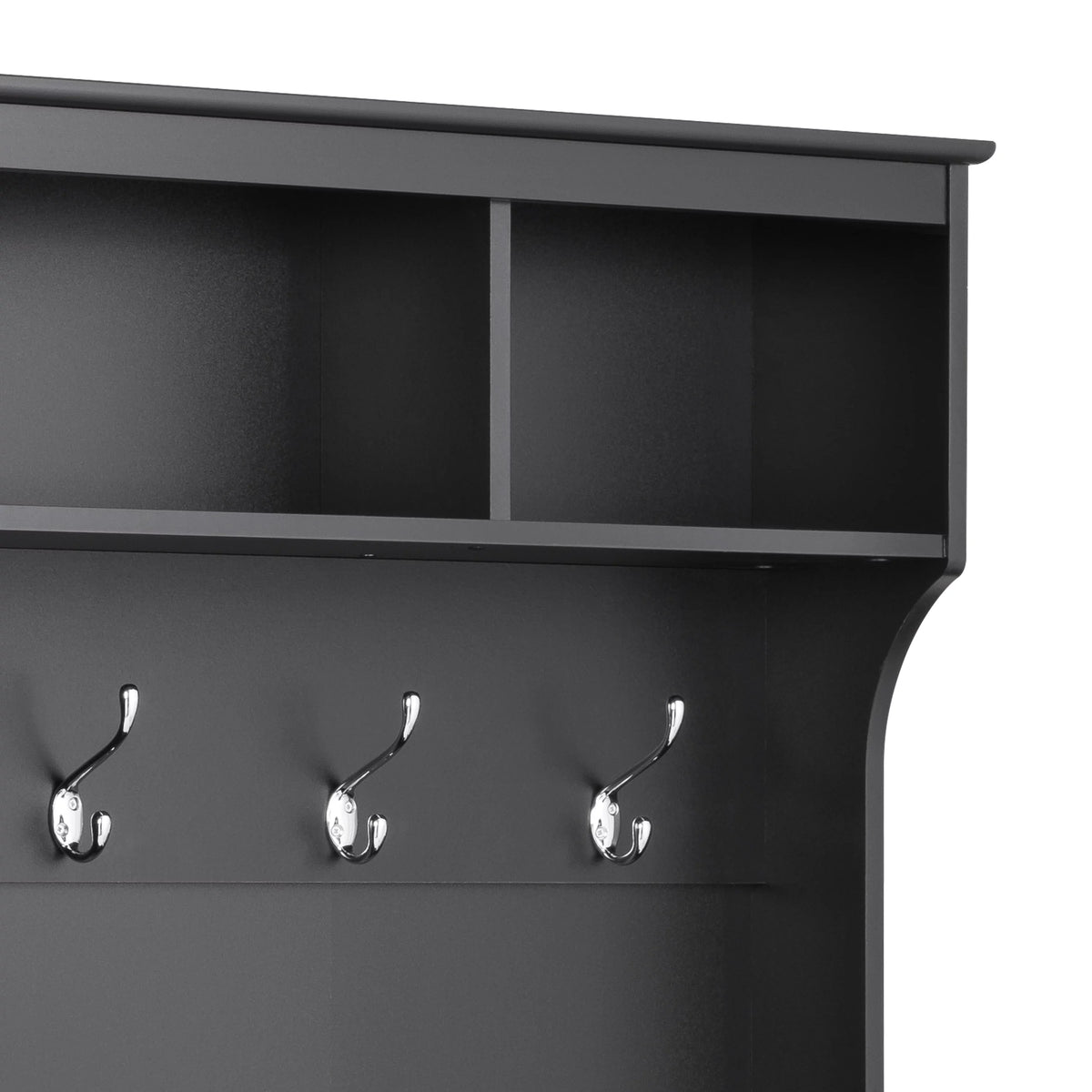 60" Wide Hall Tree with 24 Shoe Cubbies, Black U15875