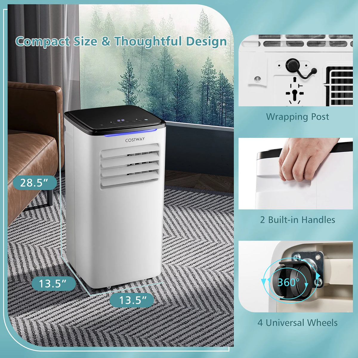 7100 BTU 10000 BTU Portable Air Conditioner 3-in-1 AC Unit Z856